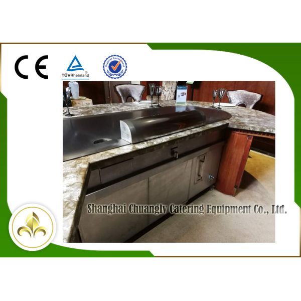 Natural Gas Heating Japanese Teppanyaki Grill Table , Electric Teppanyaki Table Top Grill