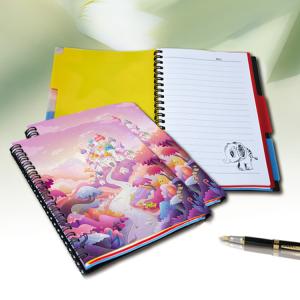 Lenticular PP / PET 45 Sheets 3D Flip Notebook A4 / A5 / A6 Size Plastic Hard Cover