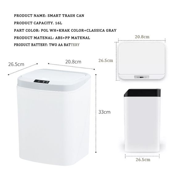 Portable Electronic Household Kitchen Induction Garbage Bin Automatic Sensor Mini Indoor Plastic Smart Trash Can