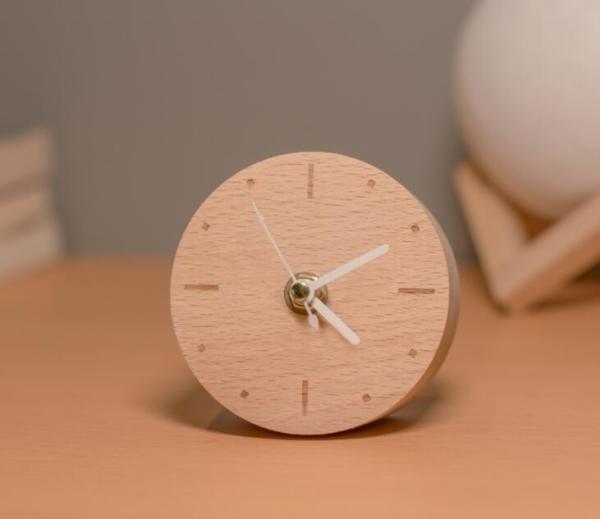 Quality Classic Real Wooden Alarm Clock Mini Quartz Analog Type with Customized Service for sale