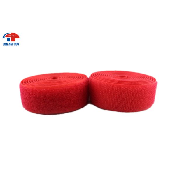 Red 2 Inch Wide Sew On hook and loop Straps Roll For Medical , Eco - friendly