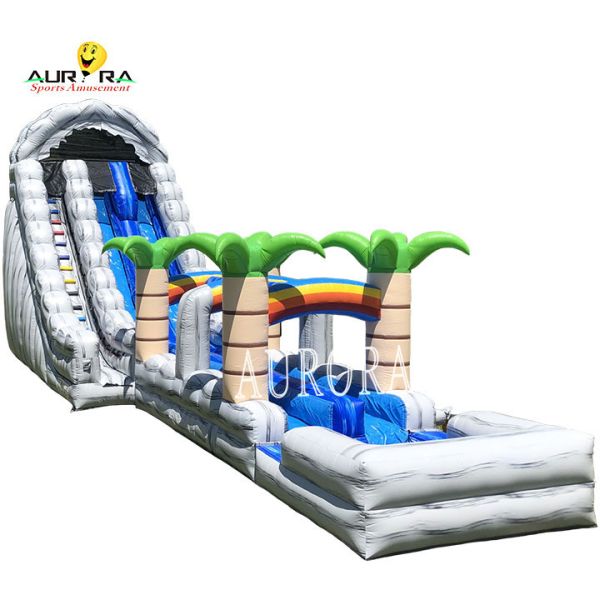 Grayish Blue PVC Inflatable Tunnel Slide For Adventure Seekers