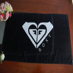 China Dark Black Customized Jacquard Reactive Printing Cotton Towel wholesale