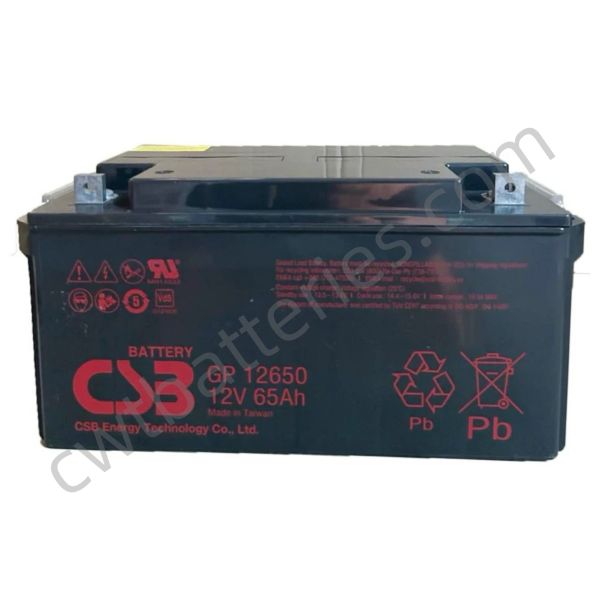 CSB GP12650 Sealed Lead Acid Storage Battery 12V 65Ah Valve Regulated AGM Batteries Maintenance-Free