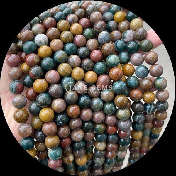 Round Shape Gems Bead Perfect for Bracelets Various Stone Types Dragon Blood Indian Agate Loose Round Gemstone Beads Strands