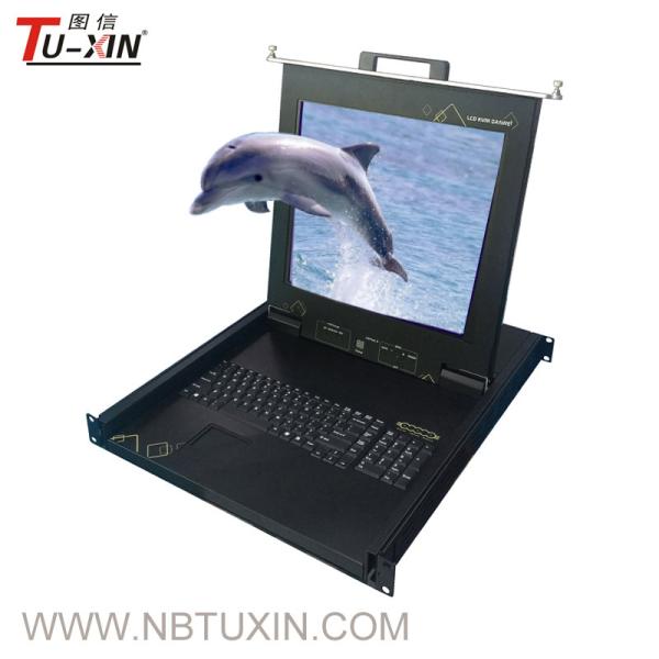 Quality 17 Inch 8 Port Rackmount Kvm Drawer Auto Vga Osd Menu Control Humanized Design for sale