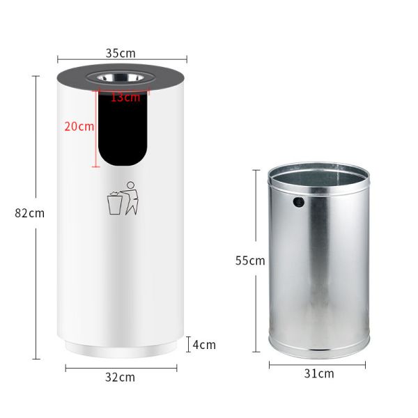 Eco-Friendly Stainless Steel Trash Can with Customized Size and Logo for Commercial Use