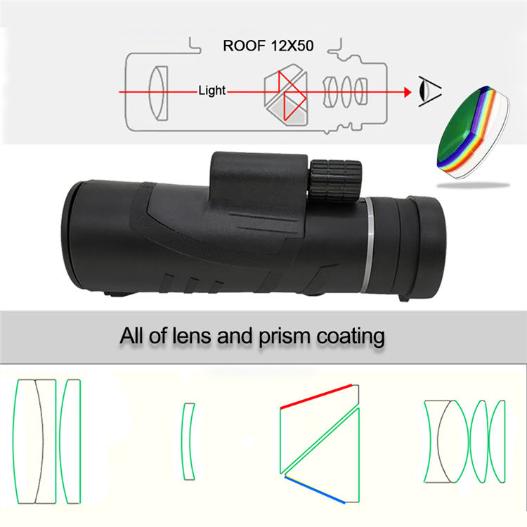 Universal High Power 12x50 Monocular Telescope For Mobile Phone