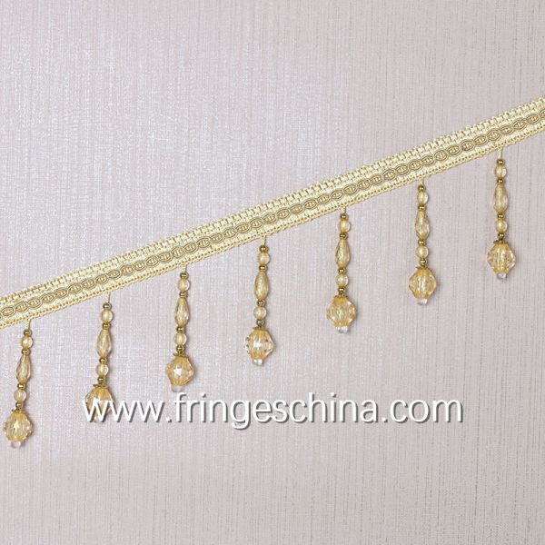 Handmade fashionable chain beads lace tassels fringes for curtain/sofa/pillow decoration