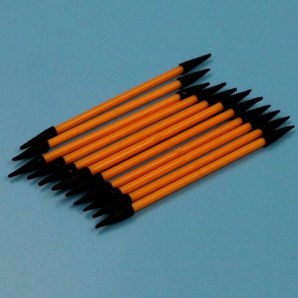 TX750 Lint Free Orange Handle Mini Pointed Sponge Stick Double Ended Small Cleanroom Foam Swab For Detailing Cleaning