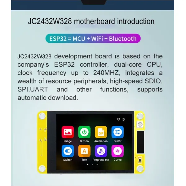 Lightweight 2.8 Inch TFT LCD Display ESP32-2432S028 ST7789 Driver Chip