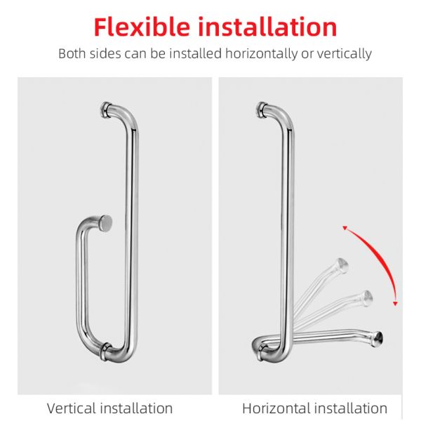 Hotel Bathroom Office Entry Pull Handles with Stainless Steel 304 Brushed Gold Finish