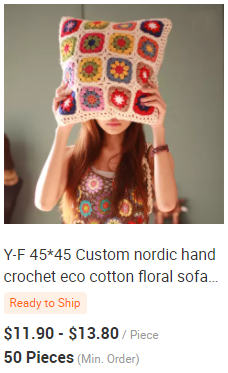 Y-F 90*40 Black Daisy Hippy Flower Crochet Dining Bench Chair Pads Sofa Seat Cushion Cover Granny Blanket