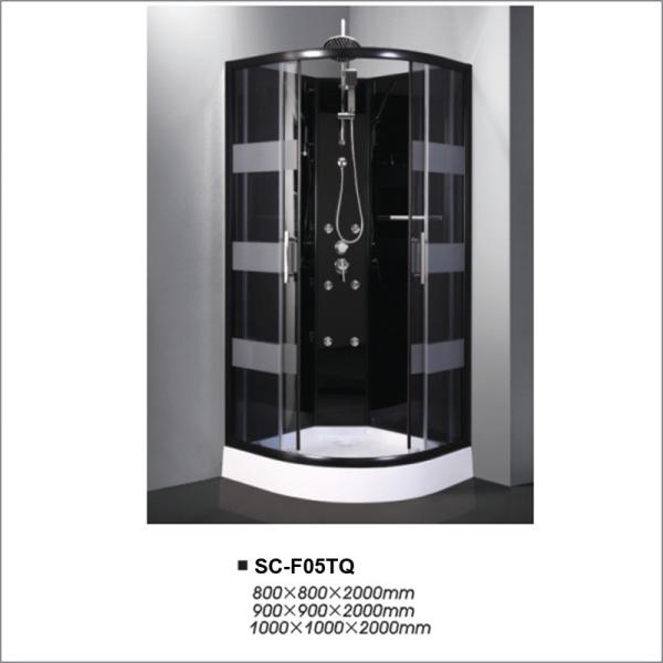 Quality Multi Function Steam Shower Cabin with Black Aluminum Frame for sale