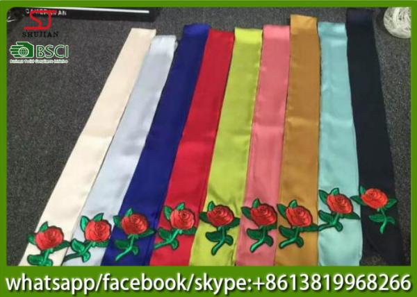 Quality 2017 little neck Imitated Silk satin fabric fashion office ladies uniform tie print ribbon scarf 6*120cm 10g for sale