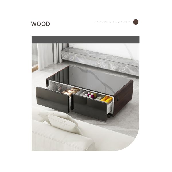 Coffee Table with Frozen Storage Drawers and Wireless Charging PRIMST Smart Furniture