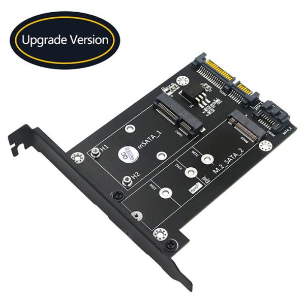 Quality 2 In 1 MSATA / M.2 NGFF SSD To Dual SATA3  Adapter With Full Height Profile Bracket for sale