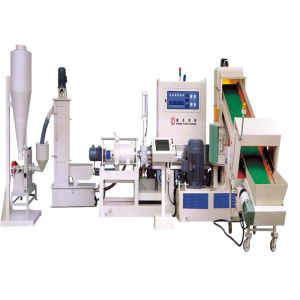 China PLASTICS RECYCLING PELLETIZING LINE WITH BUILT-IN AGGLOMERATION MACHINE wholesale