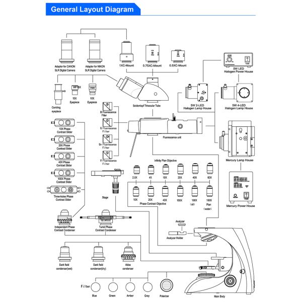 Mechanical Trinocualr Laboratory Metal Microscope Double Layer LED OPTO-EDU A12.2602 400X