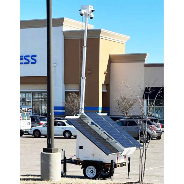 Weather-Resistant Design Solar Powered Camera 5G Video Security Trailer For large-scale factories Monitoring