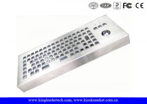 China Desktop 86 Keys Stainless Steel Keyboard With Trackball FCC Brushed wholesale