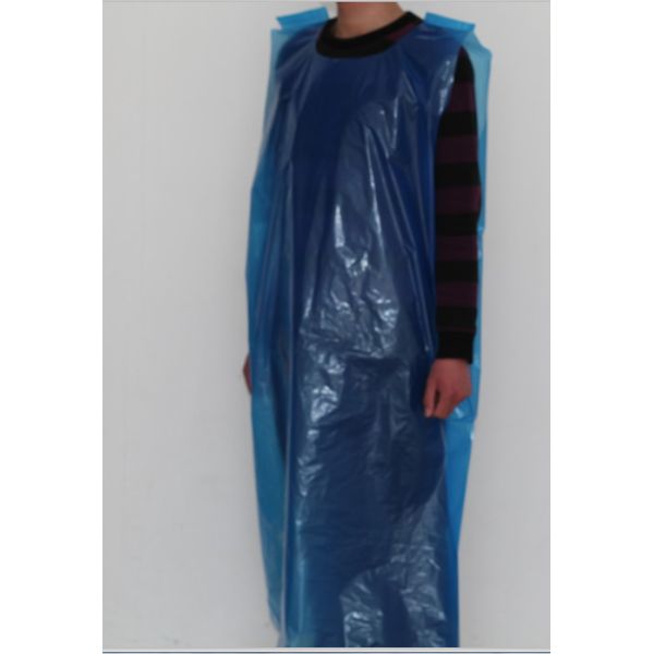 Blue Disposable PE Smock Throw Away Aprons Food Safe Fluid Resistant Eco Friendly
