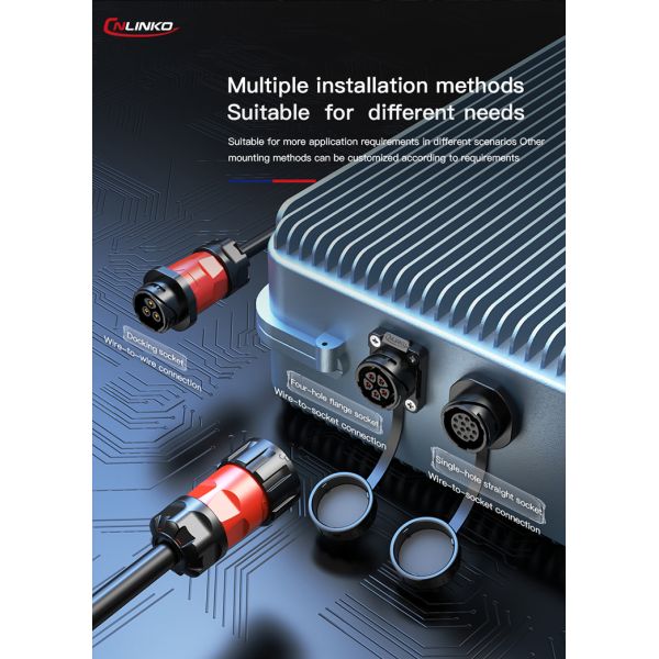 CNLINKO 4 Pin Industry Socket 110 Volt Electrical Plugs and Sockets Waterproof for Light Cable Plug Connector