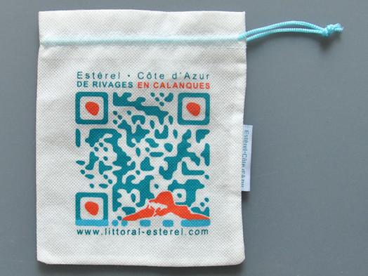 Quality Gravure Fabric String Bag , SGS 3C Non Woven Drawstring Pouch PP Lamination for sale