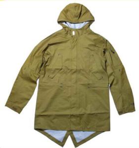 Trendy Waterproof Hooded Anorak Jacket Mens Fishtail Raincoat With Zip Up Pocket
