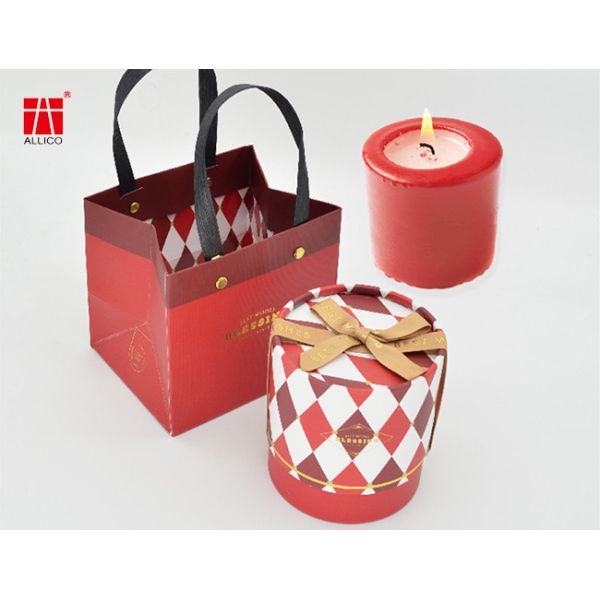 Round 350g 1.5mm Cardboard Gift Boxes With Ribbon Bow On Lid ODM