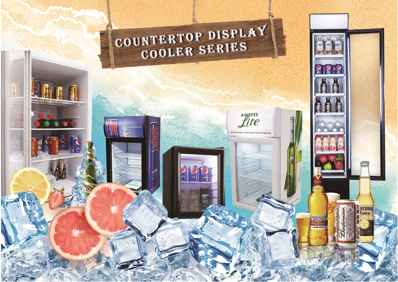 Hotel Mini Display Fridge Dynamic Cooling Showcase Cooler 240V