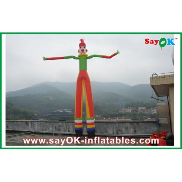 8m Yellow Inflatable Clown Dancer Double Legs Sky For Advertising