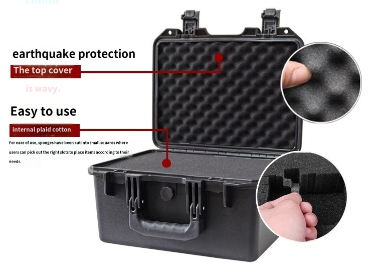 Interior view of tool storage case showing compartments and durable construction