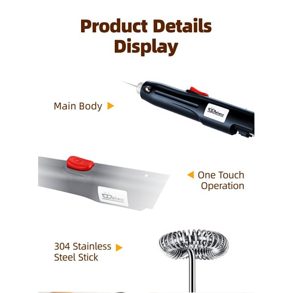 220V Electric Milk Frother Mini Handheld Food Blender Coffee Mixer with Speed Control