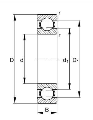 YDPB 61844M deep groove ball bearing 220x270x24mm brass cage textile bearings China supplier luoyang bearing