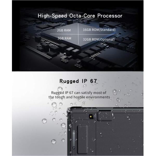 IP67 Handheld PDA Scanner Industrial Tablet Rugged 8.0 Inch Touch Screen For Warehouse