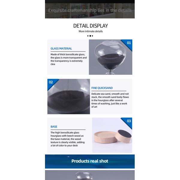 Custom Decorative Sand Timer 60 Minute 30 Minute 50 Minute With Wood Base