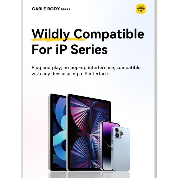 ESSAGER ES-X76 Usb C To Lightning Pd 29W Charging Data Cable 3Ft 6Ft Digital Display