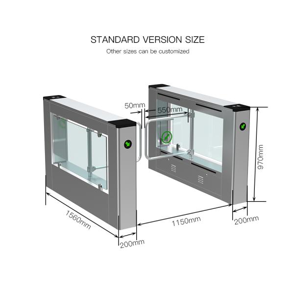 HCW OEM Speed gate Turnstile Installation Stainless Steel Water Proof For Office Building