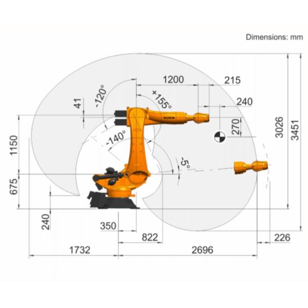 6 axis industrial robot KR 210 R2700 EXTRA industrial welding robot arm with KR C4 controller and KUKA smartPAD Teach pendant