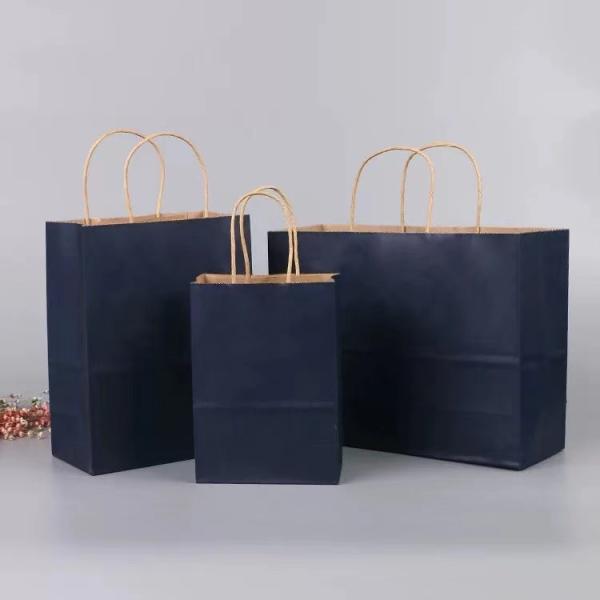 Custom Logo Printed Paper Shopping Bags Paper Grocery Bags With Handles