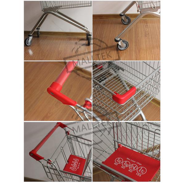 Retail Grocery Store Commercial Shopping Trolley European Style Foldable Trolley Cart