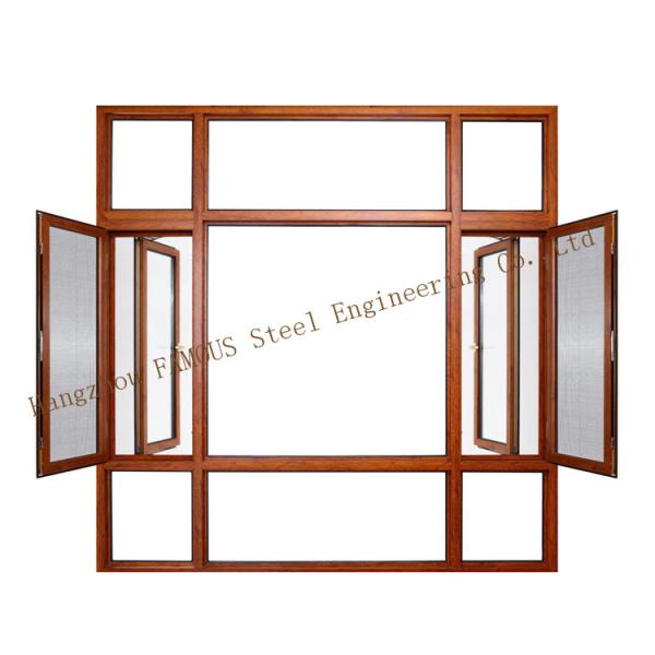 High Wind Loading Swing Glass Aluminum Frame Windows Heat Radiation