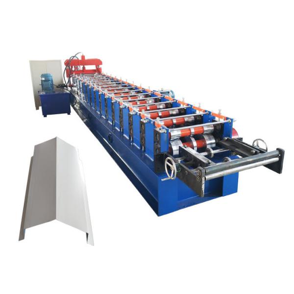 Customized Color Ridge Cap Roll Forming Machine Thickness 0.3-0.7mm Decoiler Width 500mm