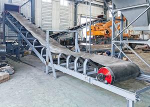 China Black Impact Roller Inlet 0.8m/s Speed Sand Conveyor Belt Machine on sale