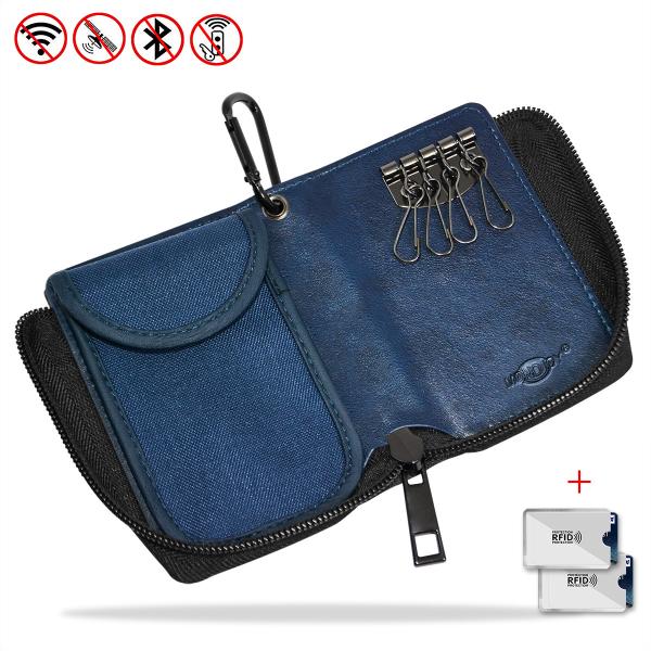 Quality Faraday RFID Blocker Pouch Key Holder Wallet 3 In 1 Block Radio Signals for sale