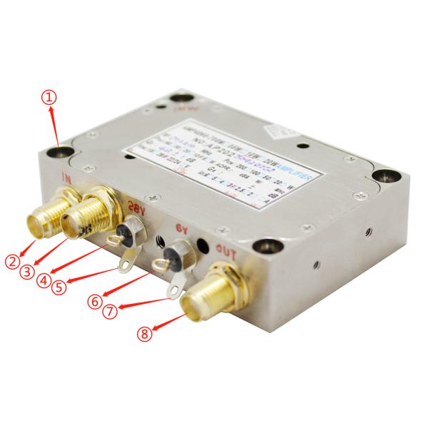 43dBm Pa Cofdm Power Amplifier For Video Link Drone Uav 200 - 2700mhz 24 - 35vdc