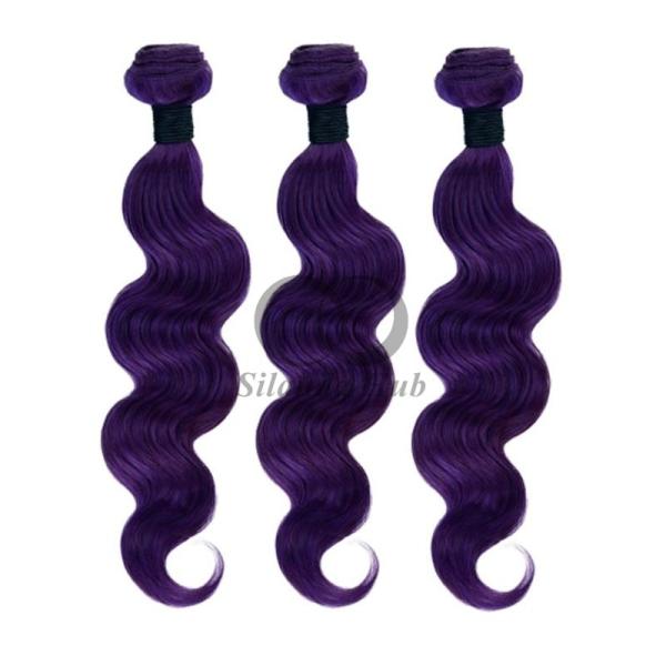Purple Body Wave Remy Human Hair Bundles Sew In Weave Bundles Brazilian Bundle Deals
