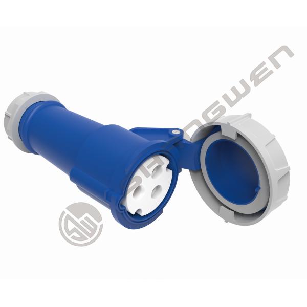 IP67 Industrial Male Female Plug 220V 16A 3 Pin Single Phase Blue Shell Connector for Outdoor Industrial Electronics