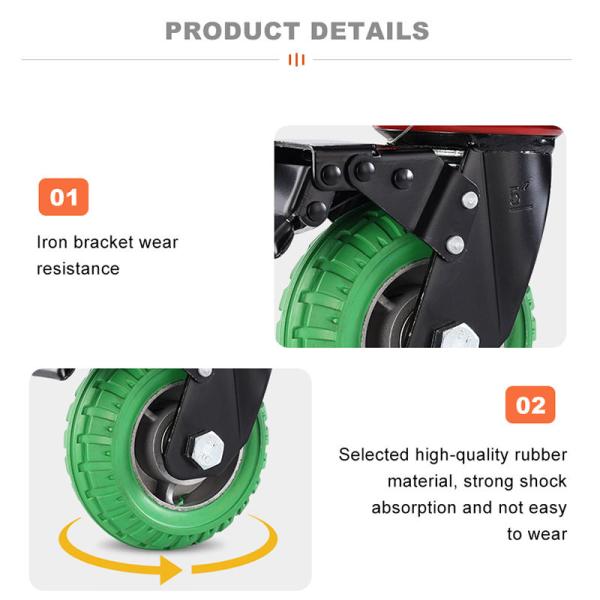 Heavy Duty Solid Rubber Caster Wheel Industrial Trolley Wheels Custom Size